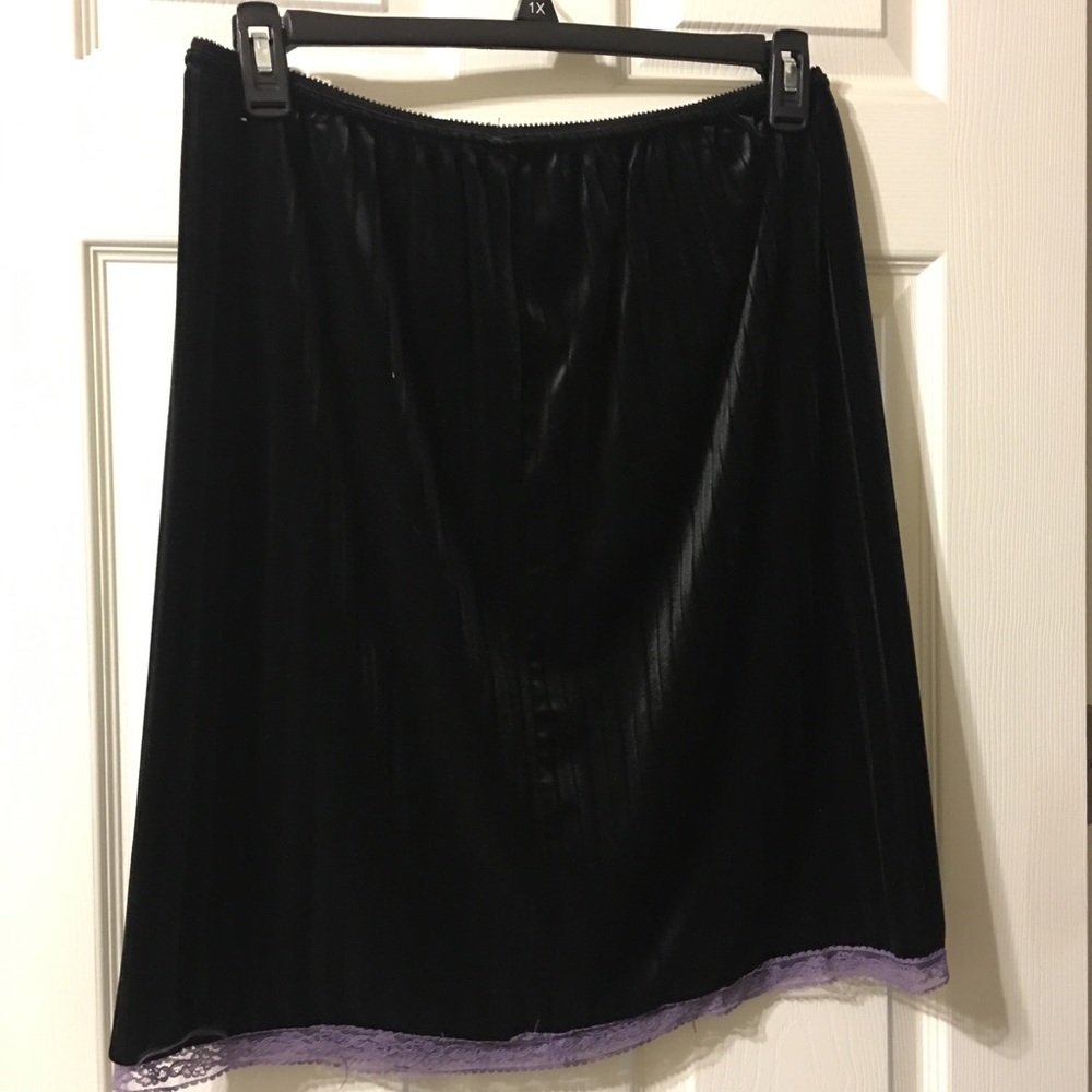 Black skirt with purple lace